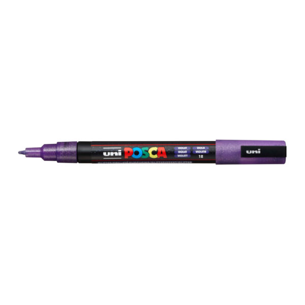 Marcador Uniball Posca PC-3ML 0,9mm Violeta Glitter (L5) 1un