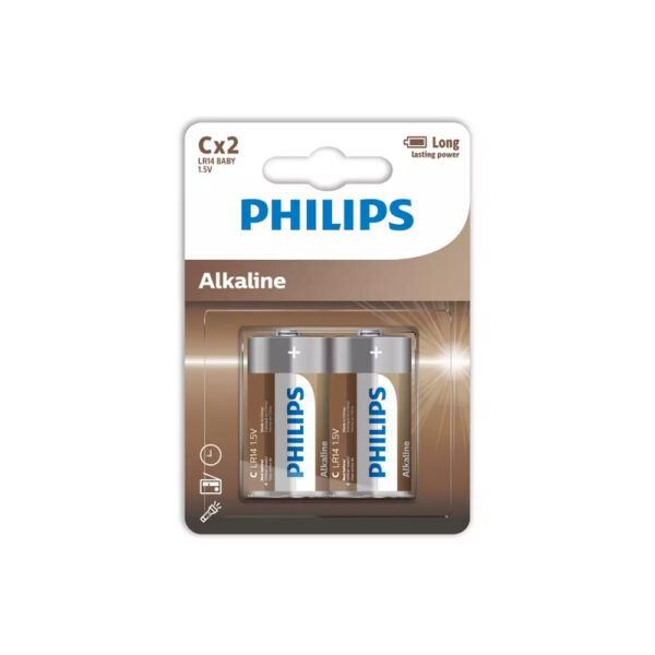 Pilhas LR14 / C Alcalinas 1.5V 7800mAh Philips 2un