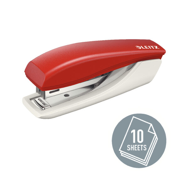 Agrafador Mini Nº10 10 Folhas Leitz 5517 Vermelho