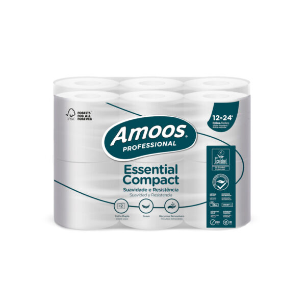 Papel Higiénico Doméstico 35mts 2Fls Amoos - 12 Rolos