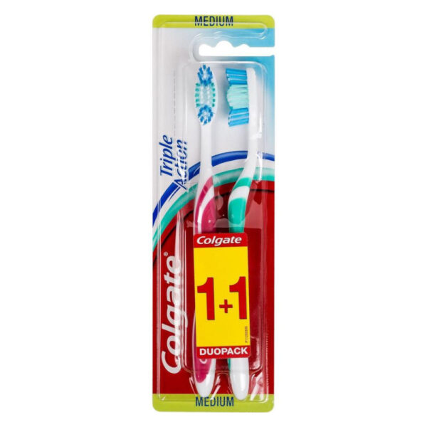 Escova de Dentes COLGATE Triple Action Média 1+1un