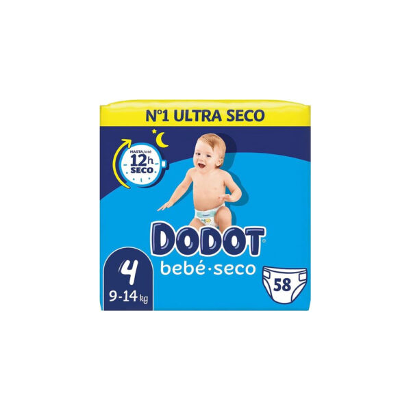 Fraldas Dodot Bebé Seco T4 (9-14 kg) 58un