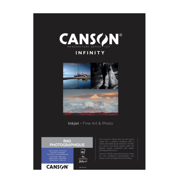 Papel Canson Infinity Rag Photograph A3 100% 310gr 25Fls