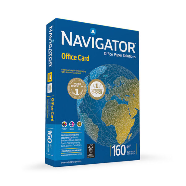 Papel 160gr Fotocopia A4 Navigator Office Card 1x250 Folhas