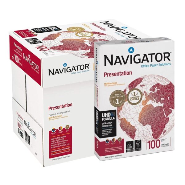 Papel 100gr Fotocopia A4 Navigator Presentation 5x500 Folhas