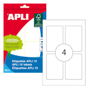 Etiquetas 53x82mm Apli 10 Folhas 40un Branco