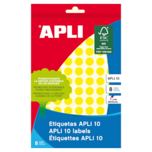 Etiquetas Redondas 10mm Amarelo 1008un