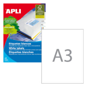 Etiquetas 297x420 Apli 100 Folhas A3 100un