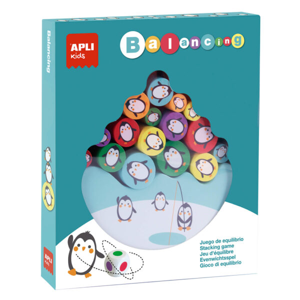 Jogo Puzzle Apli Madeira Tema Equilibrio Pinguins 16 Peças