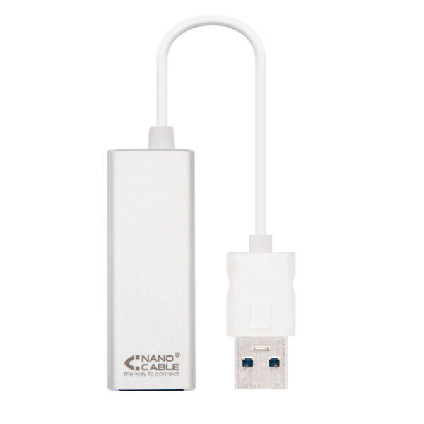 Adaptador USB 3,0 para Ethernet Gigabit Prata