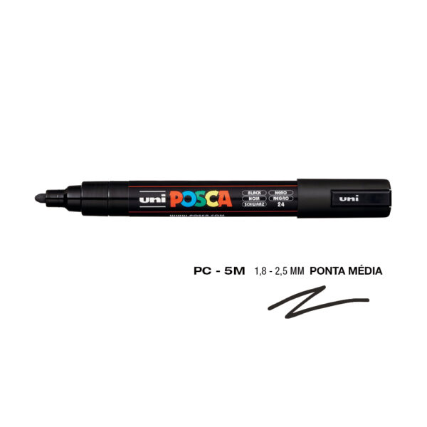 Marcador Uniball Posca PC-5M 1,8mm Preto 1un