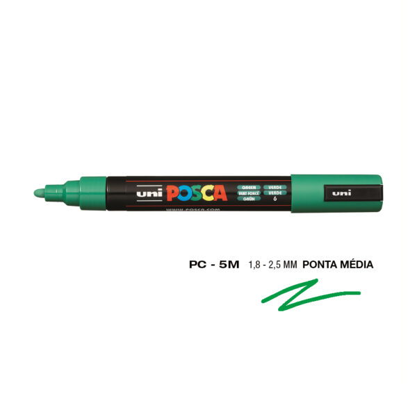 Marcador Uniball Posca PC-5M 1,8mm Verde 1un