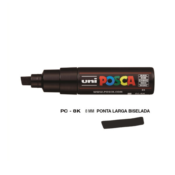 Marcador Uniball Posca PC-8K 8,0mm Preto 1un