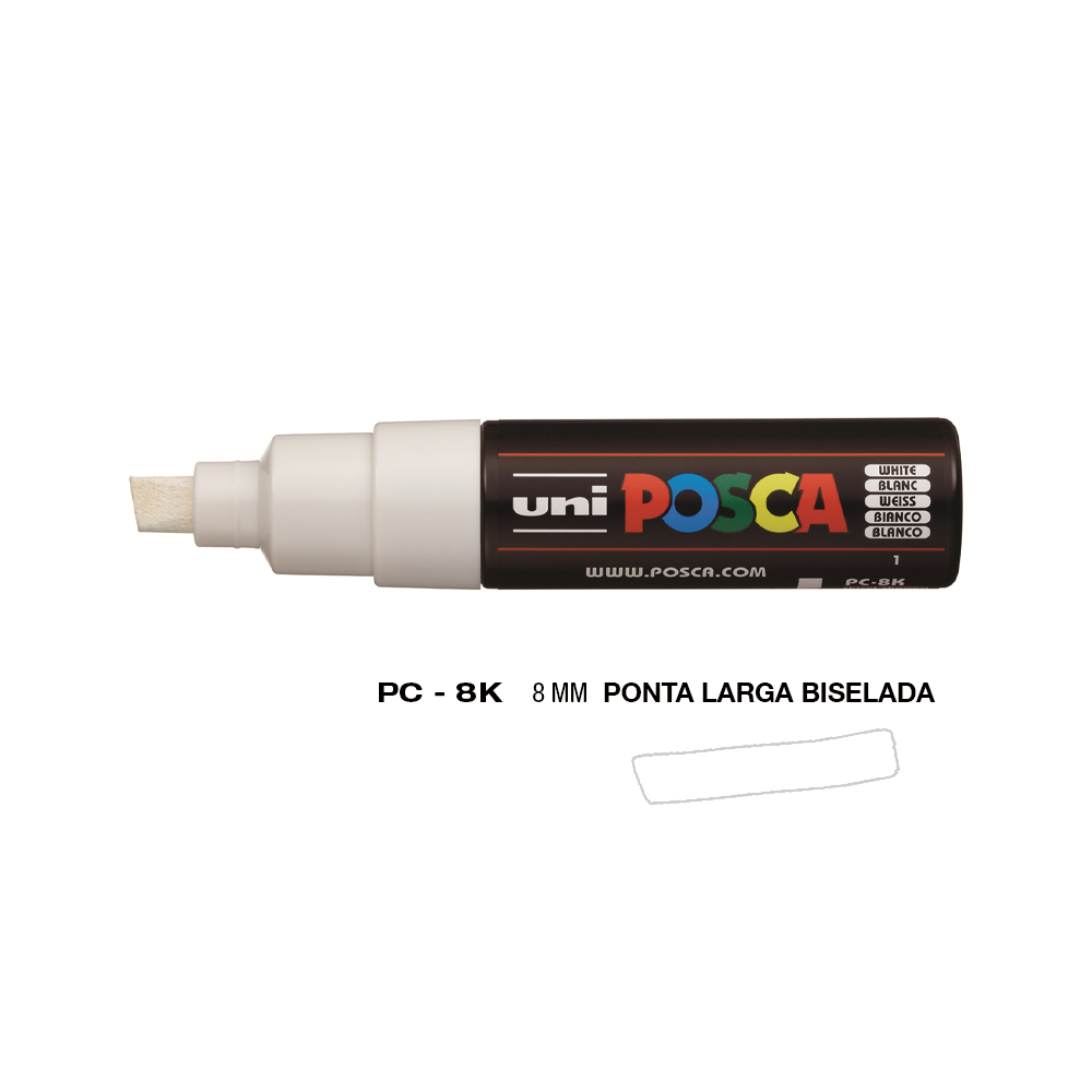 Marcador Uniball Posca PC-8K 8,0mm Branco 1un