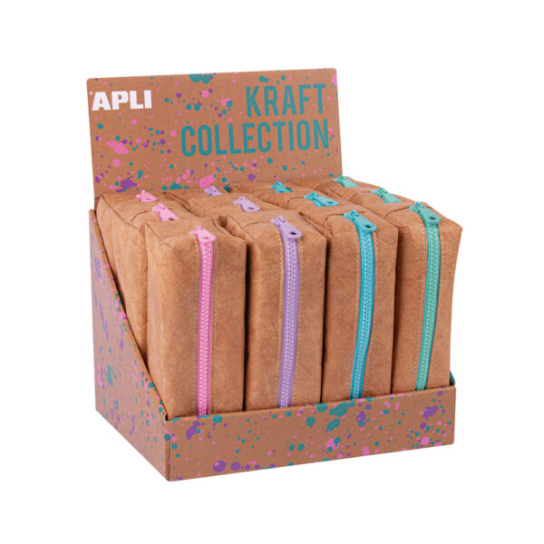 Estojo Kraft Apli com Fecho Sortido 12un