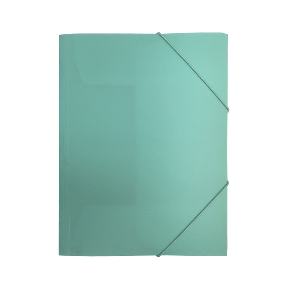 Pasta Plástico c/Elásticos A4 Menta Pastel