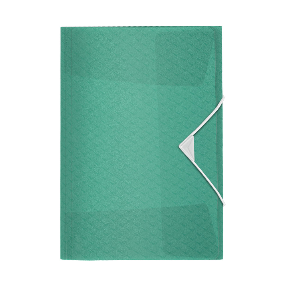 Pasta Plástico c/Elásticos A4 3 Abas Verde Água