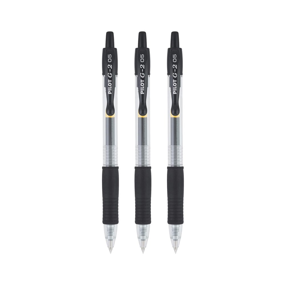 Esferográfica Gel Pilot G-2 Retrátil Preto 0,5mm 3un