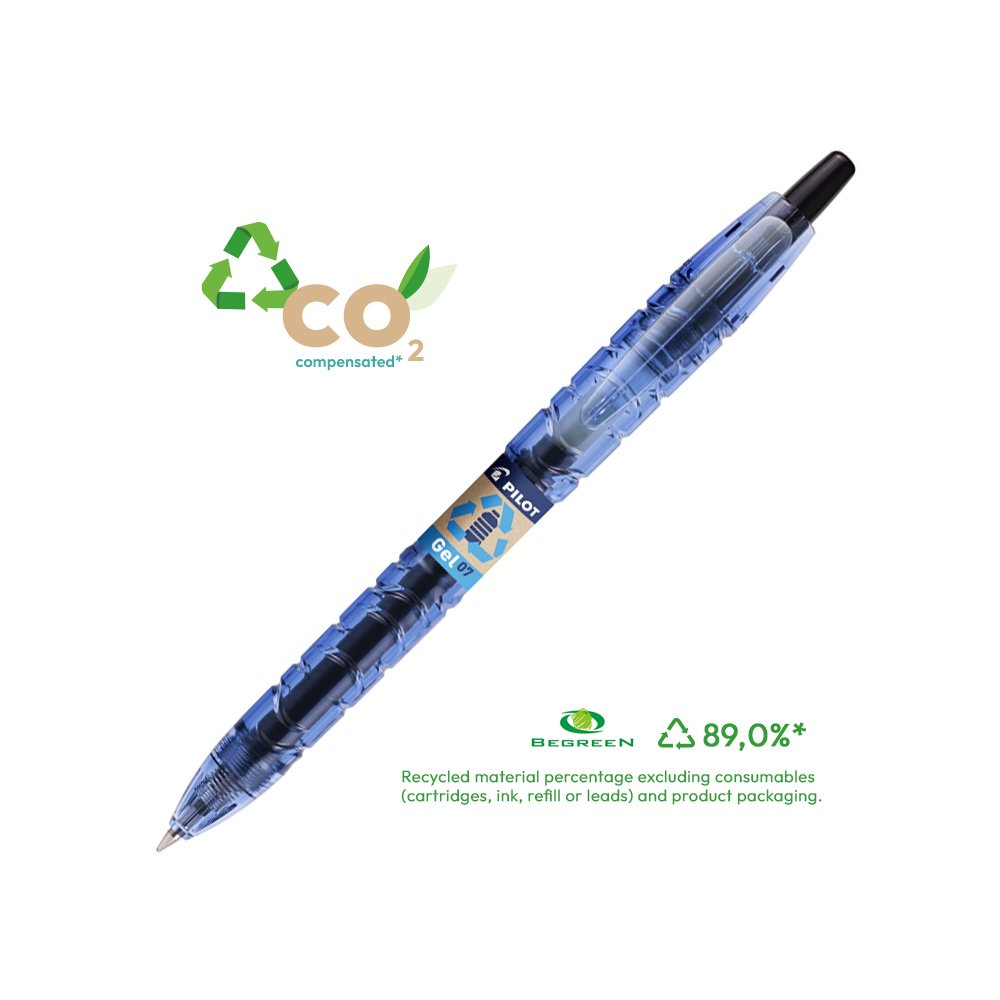 Esferográfica Gel Pilot B2P BeGreen Retrátil Preto 0,7mm 1un