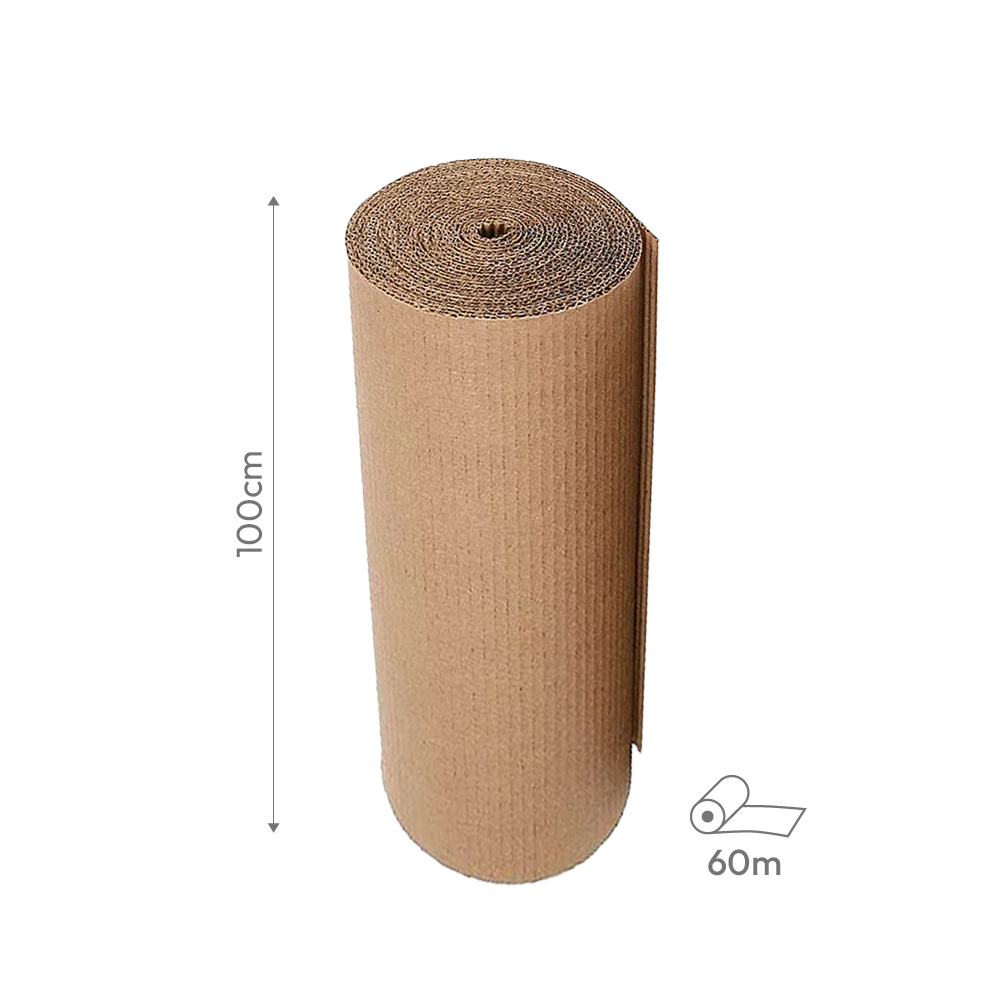 Cartão Proteção Canelado 100cmx60m Bobine Castanho