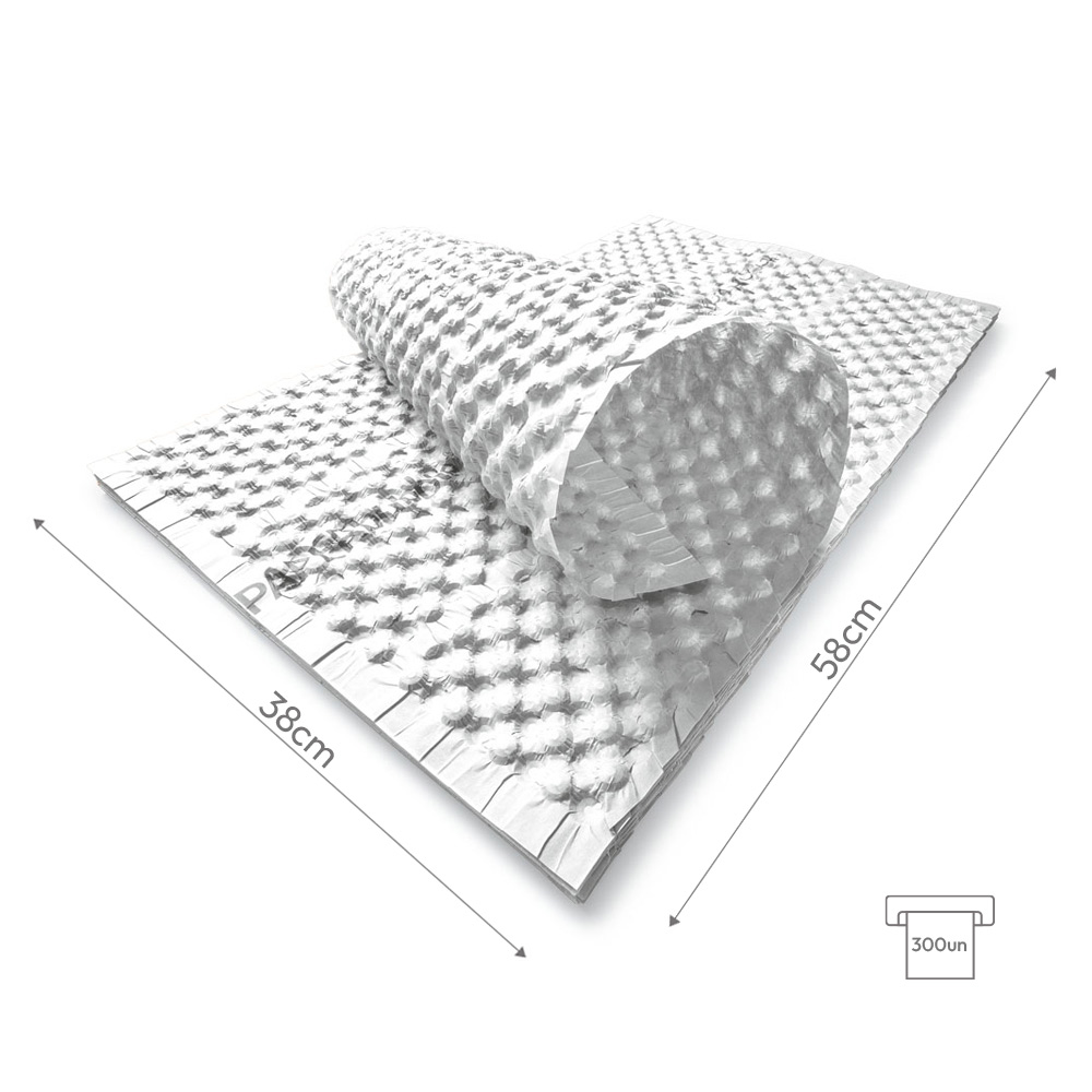 Papel Bolhas 58x38cm 70g Branco 300un