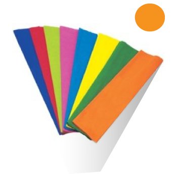Papel Crepe Laranja 50x250cm Rolo