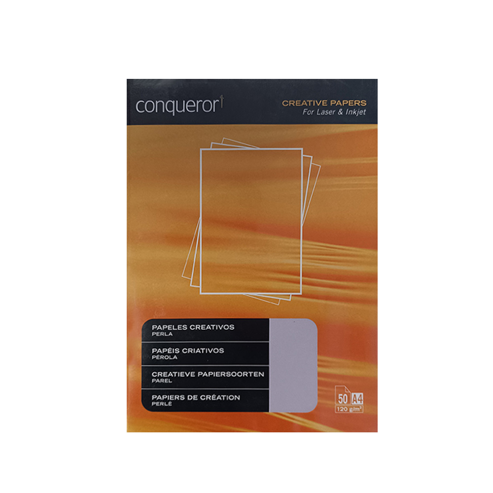 Papel 120gr Conqueror Criativo Pérola Acinzentado A4 50Fls