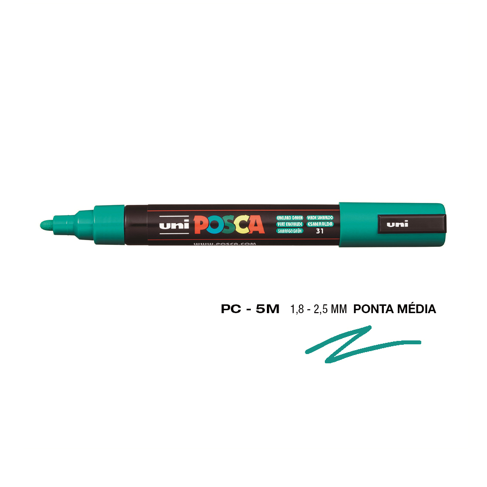 Marcador Uniball Posca PC-5M 1,8mm Verde Esmeralda (31) 1un