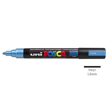 Marcador Uniball Posca PC-5M 1,8mm Azul Metálico (M33) 1un