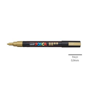 Marcador Uniball Posca PC-3M 0,9mm Ouro (25) 1un