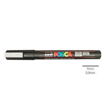 Marcador Uniball Posca PC-3M 0,9mm Prata (26) 1un