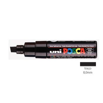 Marcador Uniball Posca PC-8K 8mm Preto (24) 1un