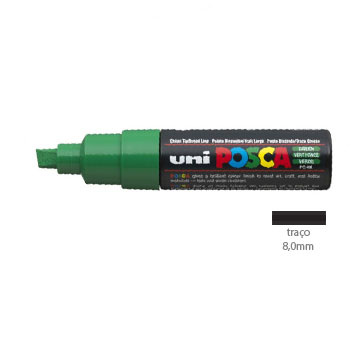 Marcador Uniball Posca PC-8K 8mm Verde (6) 1un