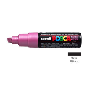 Marcador Uniball Posca PC-8K 8mm Rosa Metálico (M13) 1un