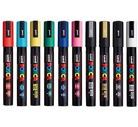 Marcador Uniball Posca PC-5M 1,8mm 10 Cores 10un