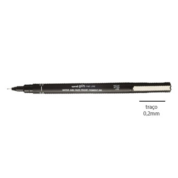 Marcador Fino Uniball Calibrado PIN 0,2mm Preto 1un