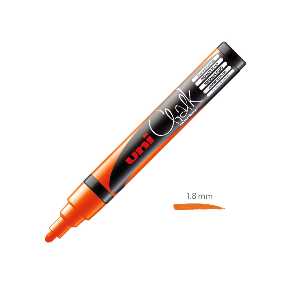 Marcador Giz UNI PWE-5M 1,8-2,5mm Laranja Fluorescente 1un