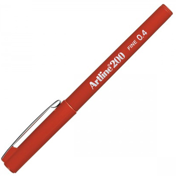 Marcador Fino Artline 200 0,4mm Vermelho 12un