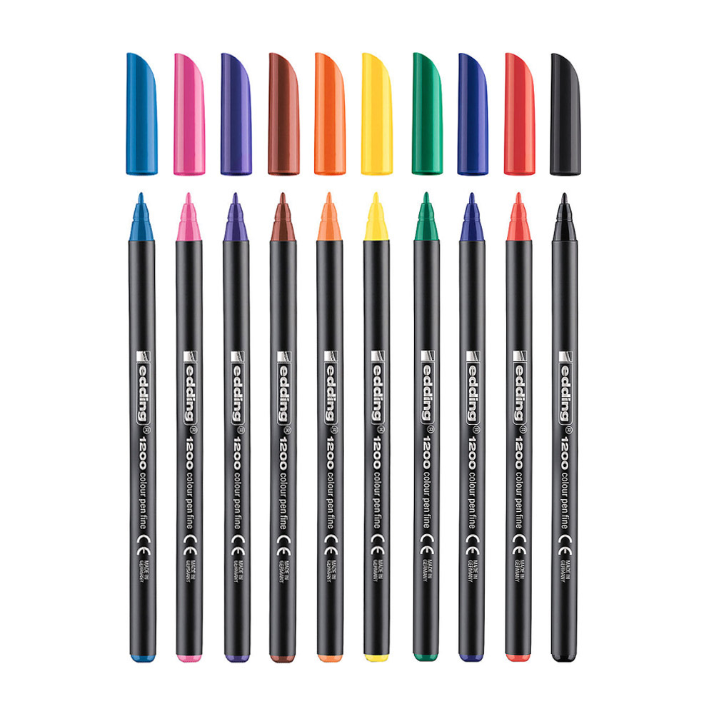 Marcador Médio Edding 1200 1mm 10 Cores 10un