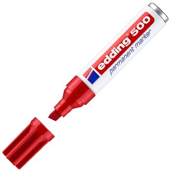 Marcador Permanente Grosso Edding 500 2-7mm Vermelho 1un