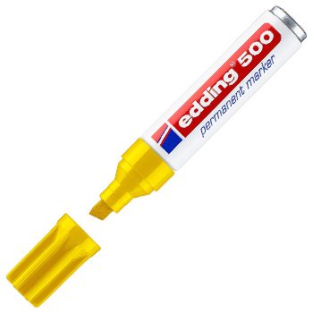 Marcador Permanente Grosso Edding 500 2-7mm Amarelo 1un