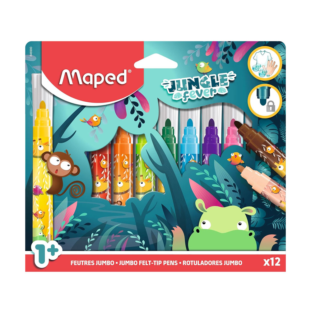Marcador Feltro 012un Maped Jungle Fever Jumbo