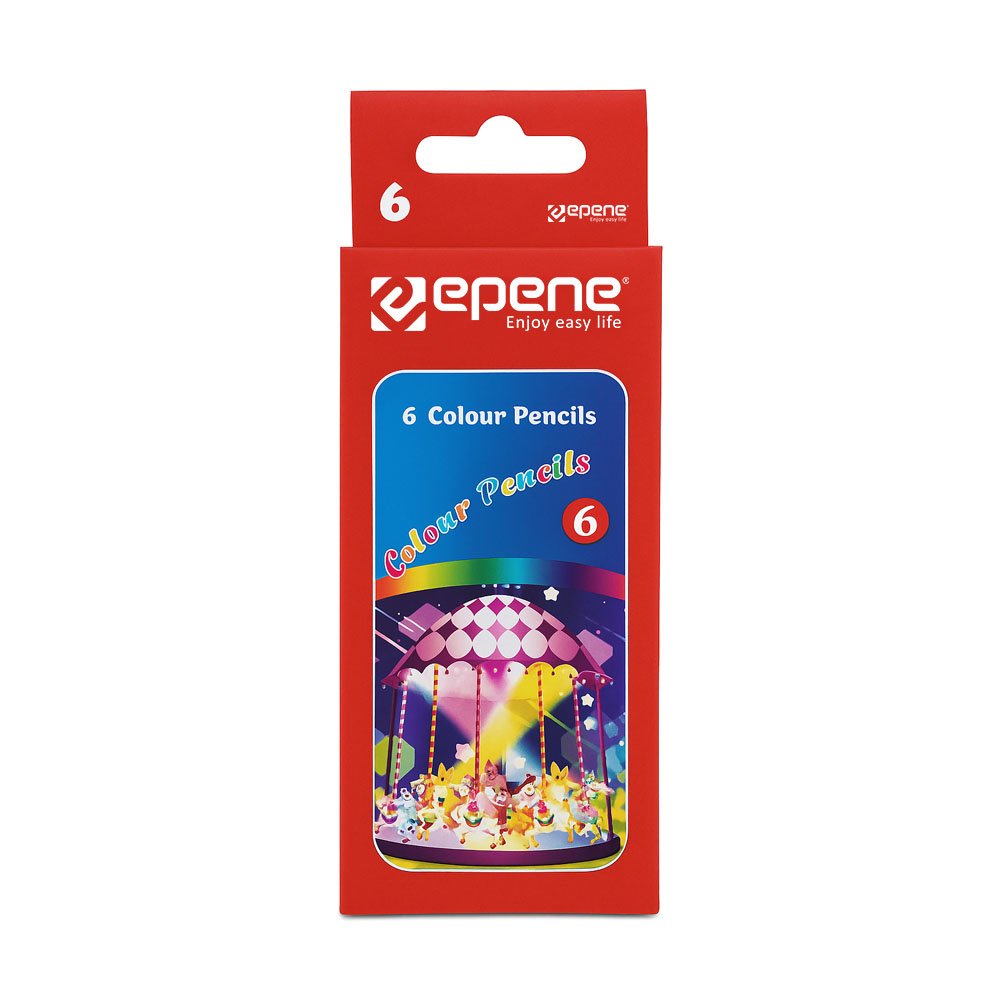 Lápis Cor 06un Cx Cartão Epene 09cm
