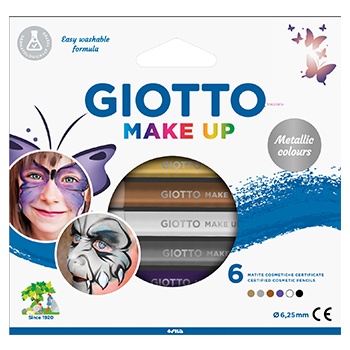 Lápis Facial Giotto Metalizadas 6 Cores