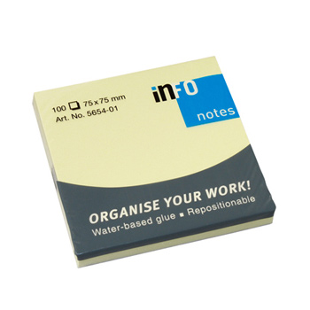 Bloco Notas Aderentes 075x075mm Amarelo 100 Folhas