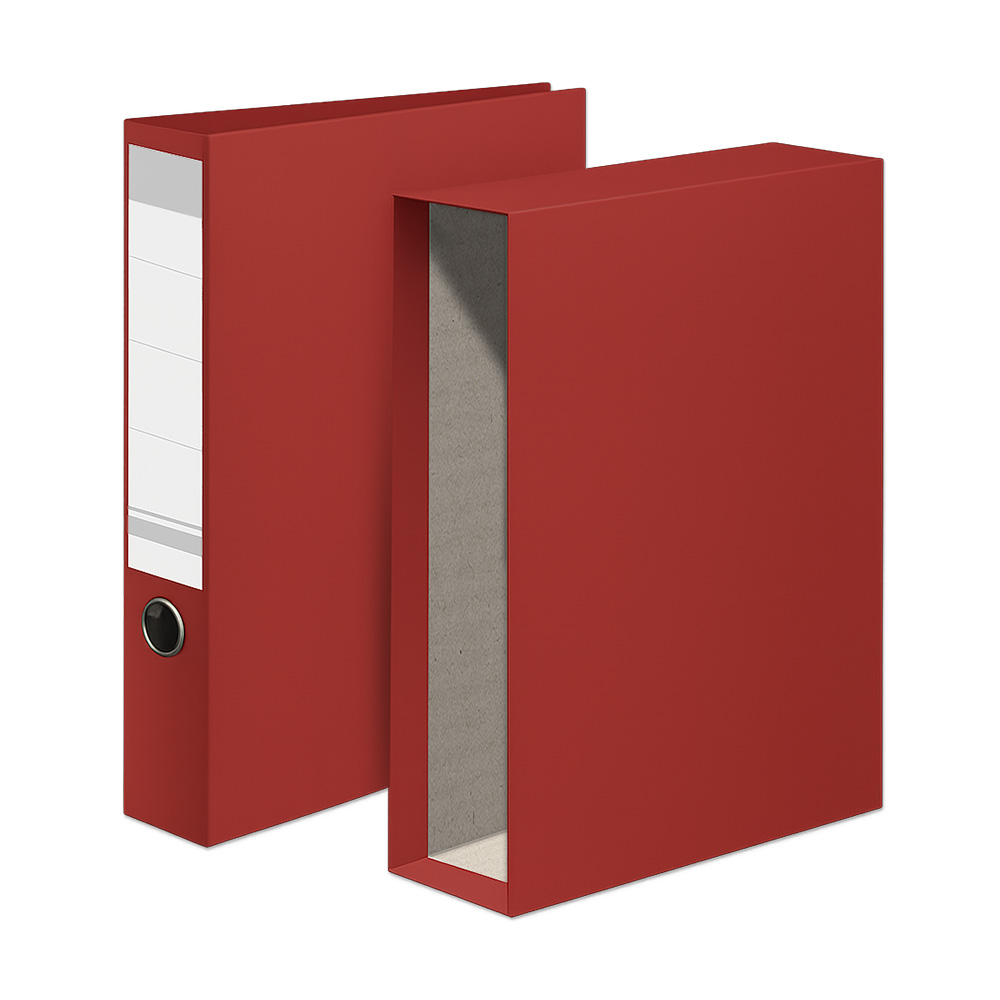 Pasta Arquivo Fibra+Caixa Fixa L40 2 Argolas D Vermelho