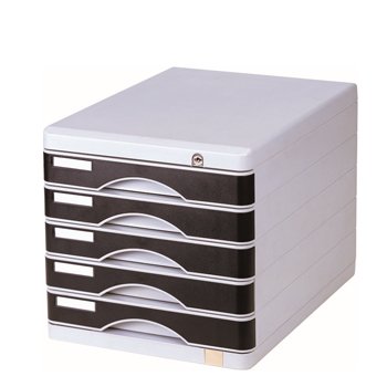 Móvel Secretária 5 Gavetas Cinza/Azul