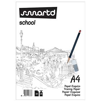 Papel Vegetal A4 38g Esquiço Bloco 50Fls