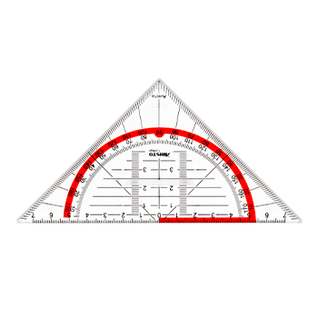 Esquadro Geométrico 16cm Aristo Geocollege AR23003 com Pega