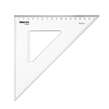 Esquadro Plástico Cristal 45G-25cm Aristo Geocollege AR23425